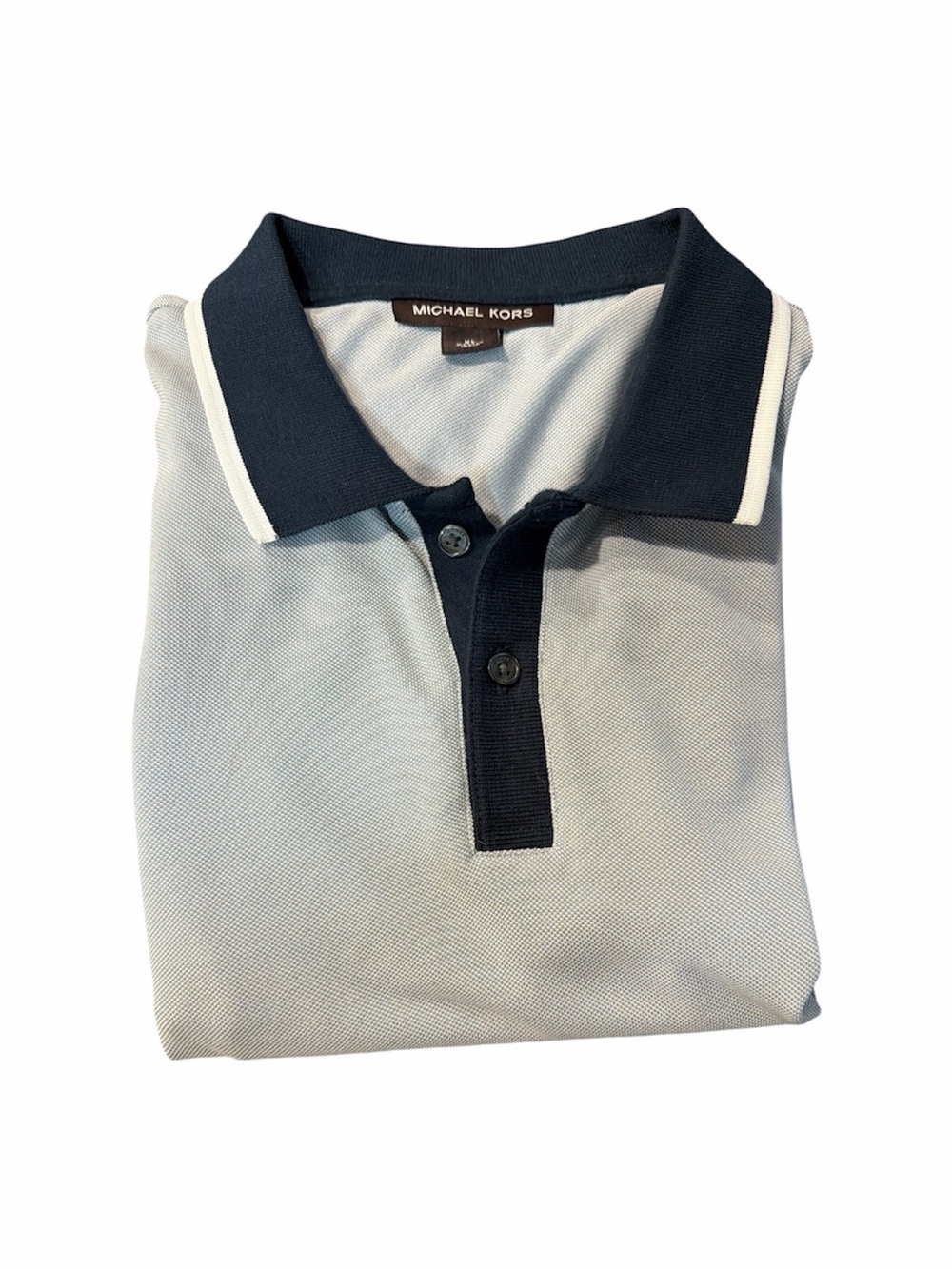 Michael Kors Size XL Grey Tipped Collar Polo Shirt